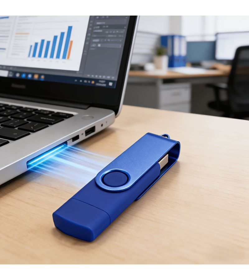 ذاكرة USB سعة 128 جيجابايت من نوع USB 2.0 Type C، لون أحمر، بهيكل معدني عالي السرعة للهواتف وأجهزة الكمبيوتر المحمولة - Image 2