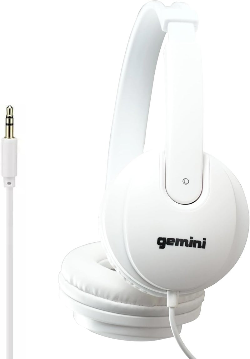 Gemini Sound DJ Equipment DJX-200 Technical for Mixing Beats Professional Studio Drums Over The Ear Audio DJ Recording Monitor Headphones, White Closed Back - Image 1
