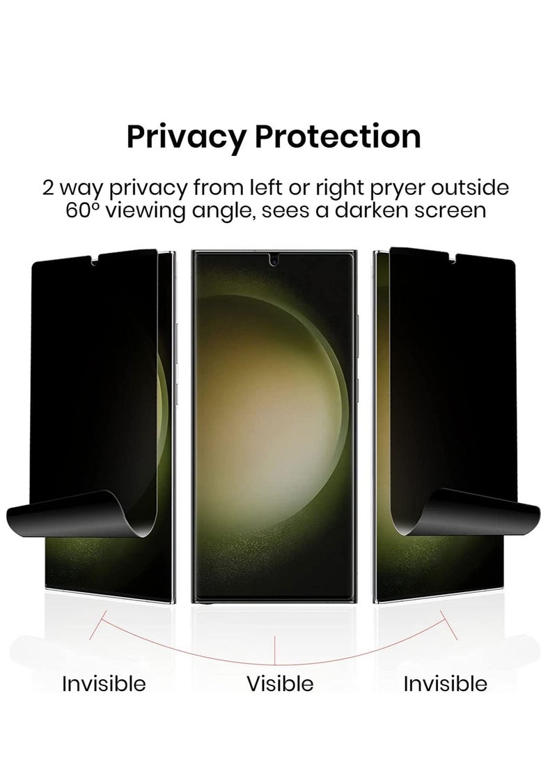 Samsung Galaxy S23 Ultra Privacy Screen Protector,Ceramic Matte Soft Film for Samsung Galaxy S23 Ultra 5G (6.8"), Full Adhesive, Anti-Scratch, 3D Curve Fit, Touch Sensitive (Ceramic Matte Privacy) - Image 2