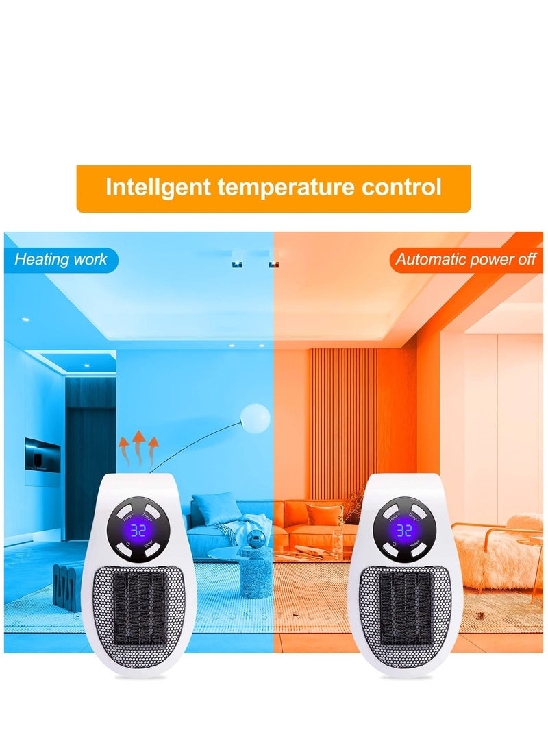 SYOSI In Heater for Indoor Use Fast Heating Wall Space Heater Low Wattage Heater with Thermostat Led Display for Home Office Bathroom Indoor Use - Image 4