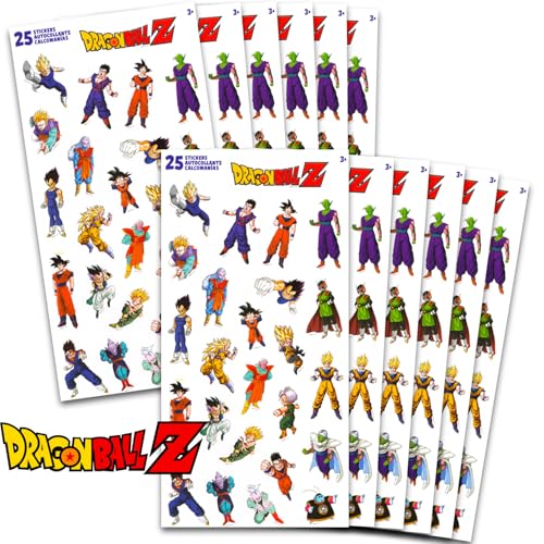 Dragon Ball Z Party Favors for Boys Girls Dragon Ball Stickers Sheet Bulk Bundle with 12 Pack Dragon Ball Z Sticker Sheets for Kids Birthday Party Goodie Bags Dragon Ball Party Supplies - Image 1