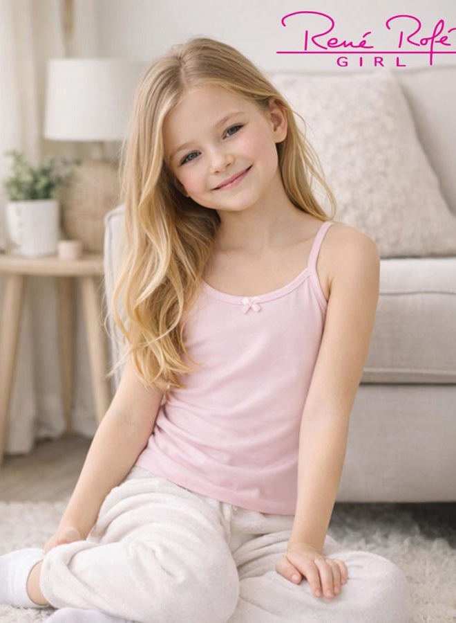 Rene Rofe Girls Undershirt Camisole Tank Tops, White, Toddler (4T) (Pack of 6)' - Image 2