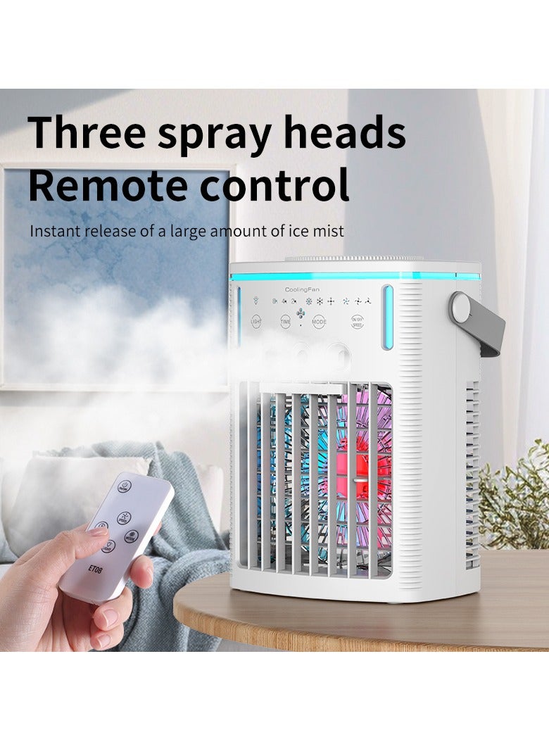 iMESA Cooling Fan, Portable Air conditioner With Remote control,3 Speeds & 3 Timers,1000ml Water Tank, 3 Atomizer Heads, 7 Color Lights Personal Mini Air Conditioner Portable for Room Office Camping,USB Powered. - Image 2