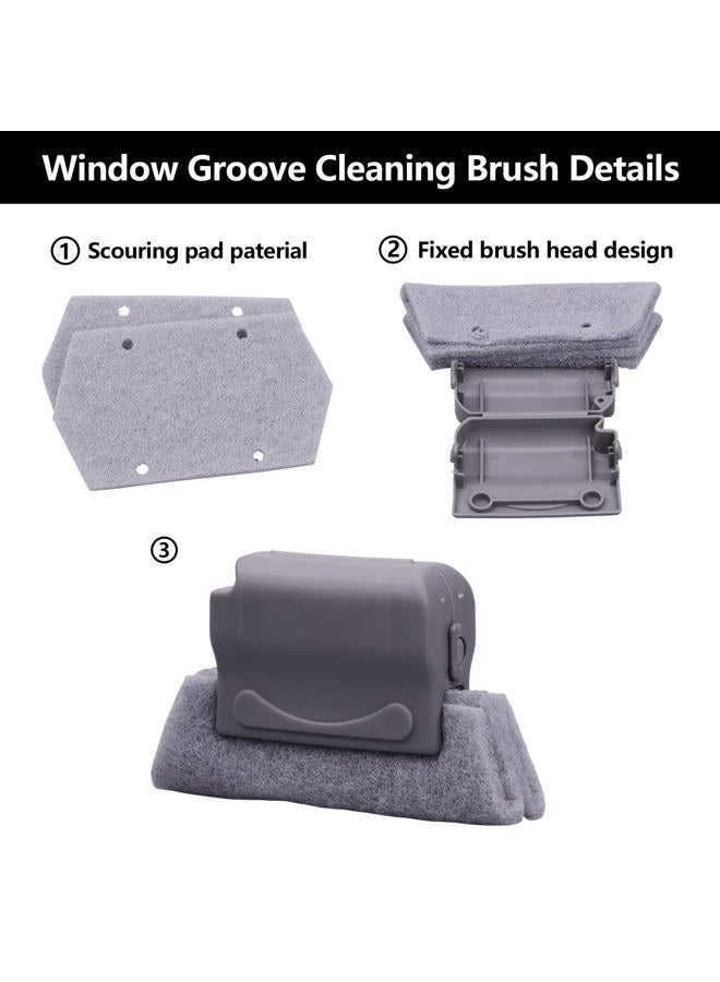 Korunb Magic Window Groove Cleaning Brushs, Hand-held Crevice Cleaning Tools, Multipurpose Clean Tools Slide Brush Head for Door, Window Slides Replacement Cloth Brush for Corners Gaps scouring Door - Image 4