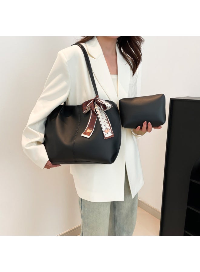 Arab Elegant Tote Bag for Women – Large Shoulder Handbag with Matching Pouch – Lightweight Everyday Work & Casual Bag - Image 1