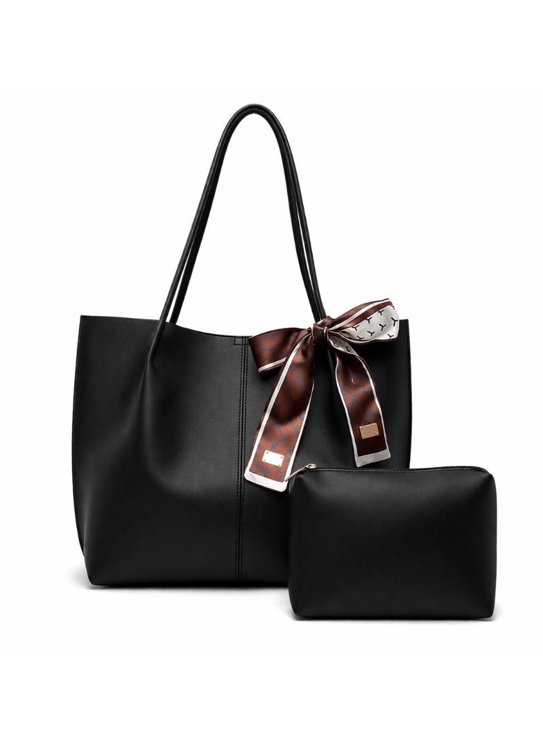 Arab Elegant Tote Bag for Women – Large Shoulder Handbag with Matching Pouch – Lightweight Everyday Work & Casual Bag - Image 2