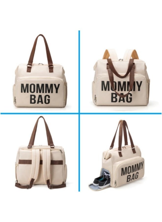 GGEROU Diaper Bag Tote, Multifunctional Mommy Bag, Large Capacity Maternity Bag with 2 Organizer Pouches, Beige  - Image 5