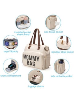 Diaper Bag Tote, Multifunctional Mommy Bag, Large Capacity Maternity Bag with 2 Organizer Pouches, Beige - pzsku/ZF49C7B3403AD27D6865DZ/45/_/1711099316/3e21af16-6ee7-42c3-8ab2-6b5061a1437e