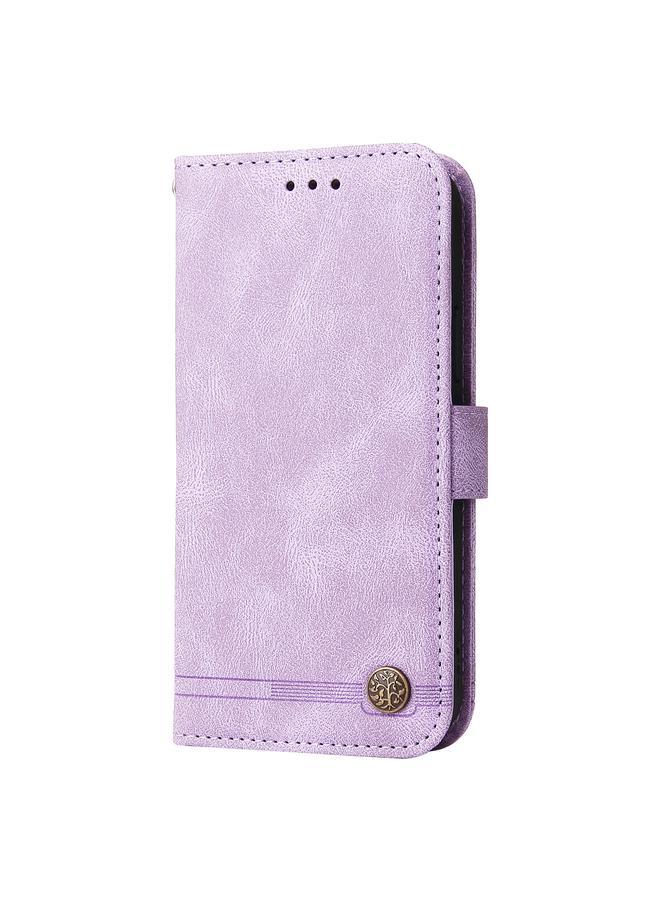 S-TOP Case For Infinix Note 12 / G96 Skin Feel Life Tree Metal Button Leather Phone Case - Image 2