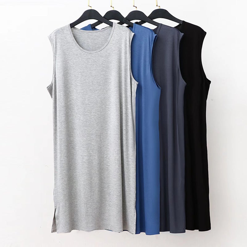 Men's Cooling Modal Sleeveless Nightgown - Image 2