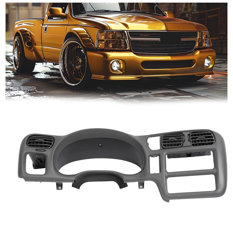 HECASA Dashboard Radio Panel Compatible with 19982002 Chevy Chevrolet S10 Blazer GMC Jimmy Dash Trim Bezel ABS Plastic Gray Fit Single Din Radio