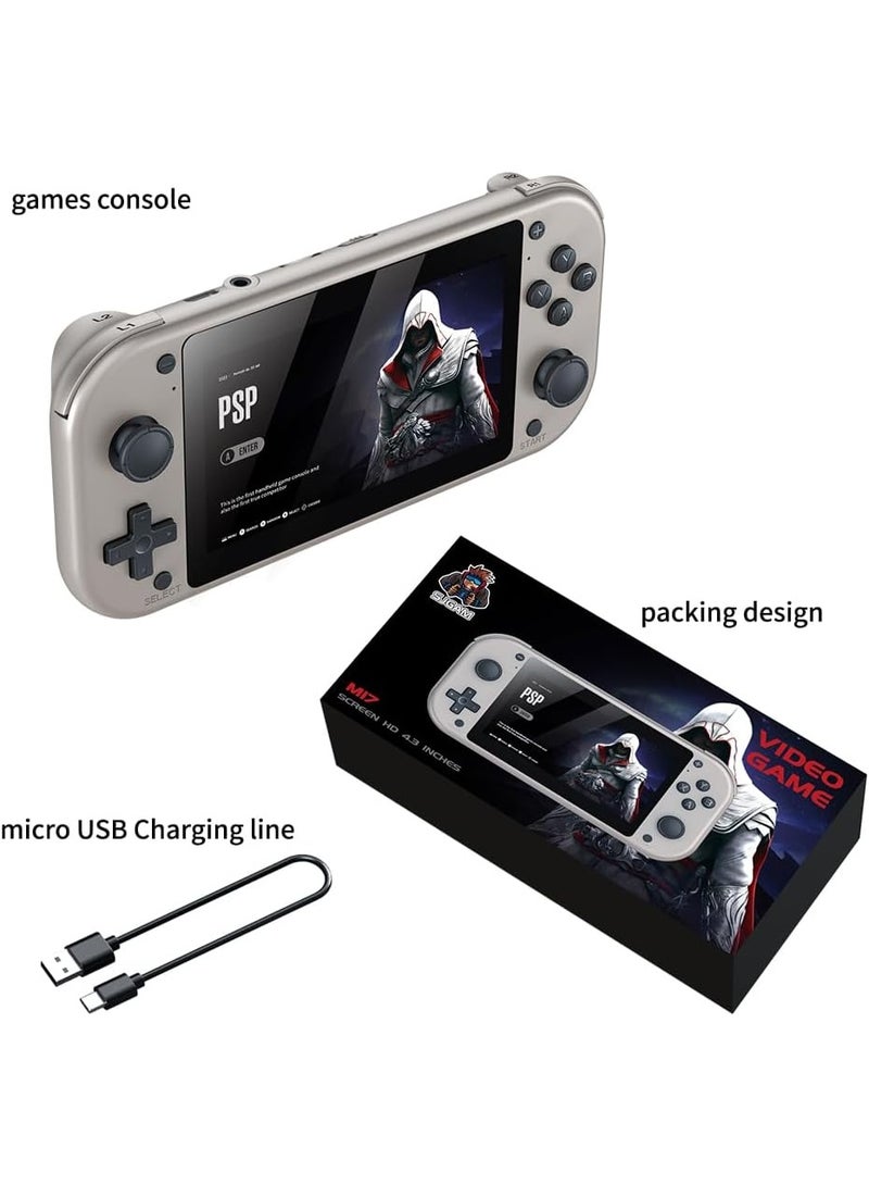 M17 Retro Handheld Game Console 4.3" LCD Screen, Built-in 128GB Card with 20,000+ Classic Games, Emuelec System, Portable Video Gaming Console - Image 5