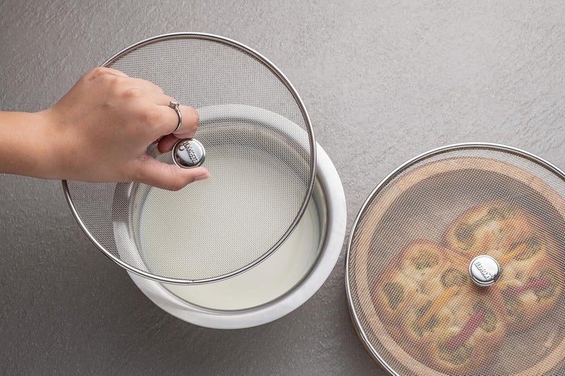ZUPA Zupa Stainless Steel Net Cover 20Cm 23Cm 25Cm Multipurpose Strainer Effective Insect Protection Transparent Mesh Sturdy Collapsible Frame 25 X H 4 CM Set of 2 Silver  - Image 3