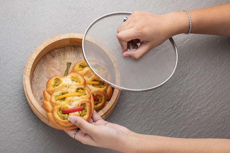 ZUPA Zupa Stainless Steel Net Cover 20Cm 23Cm 25Cm Multipurpose Strainer Effective Insect Protection Transparent Mesh Sturdy Collapsible Frame 25 X H 4 CM Set of 2 Silver  - Image 2