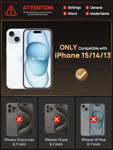 Vihibii for iPhone 15, iPhone 14, and iPhone 13 Wallet Case with Card Holder (4 Cards), [RFID Blocking] & Slide Lens Camera Cover & Raised Edges Protect Screen, Shockproof Wallet Phone Case, Blue - Image 2