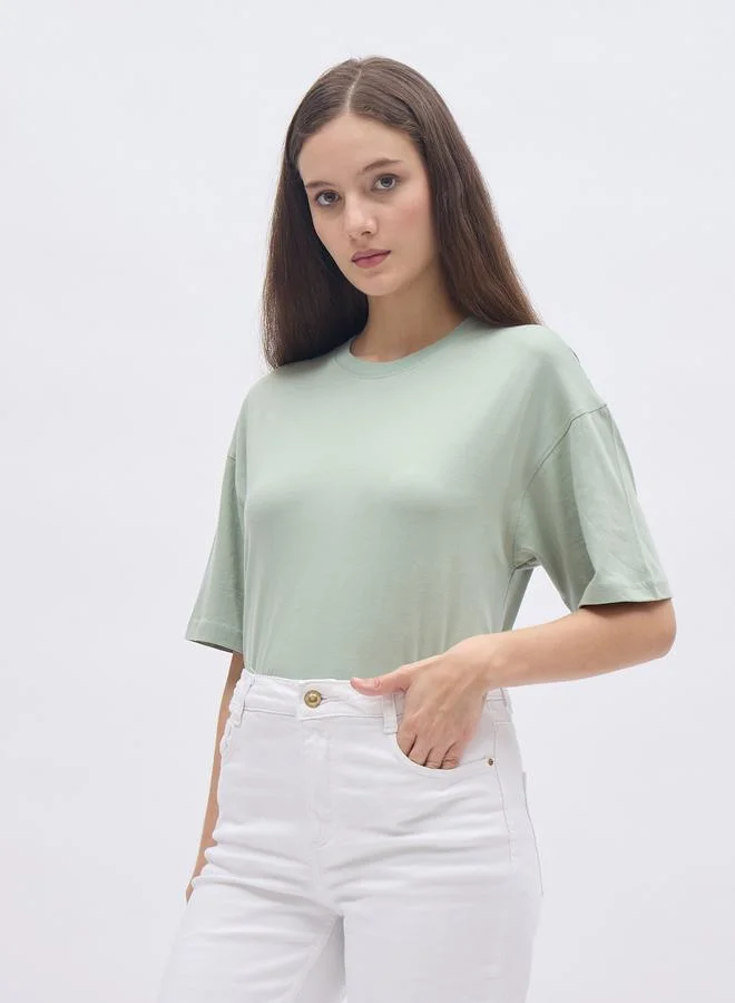 Styli Styli Pack of 2 - Solid Short Sleeves Oversized T-Shirt