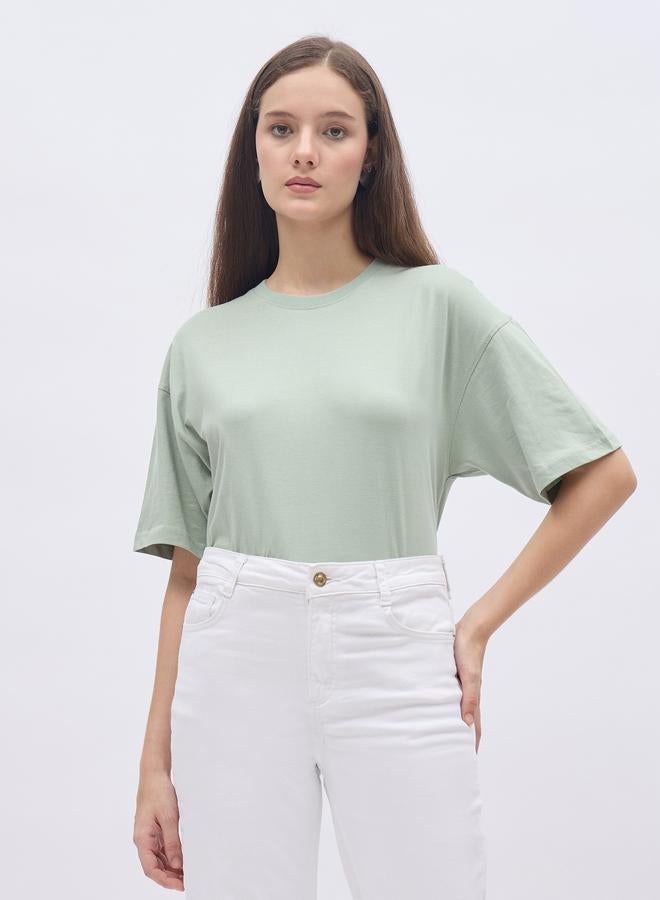 ستايلي ستايل حزمة من 2 - تي شيرت سادة بأكمام قصيرة واسع - Image 5