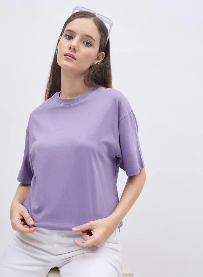 Styli Styli Pack of 2 - Solid Short Sleeves Oversized T-Shirt
