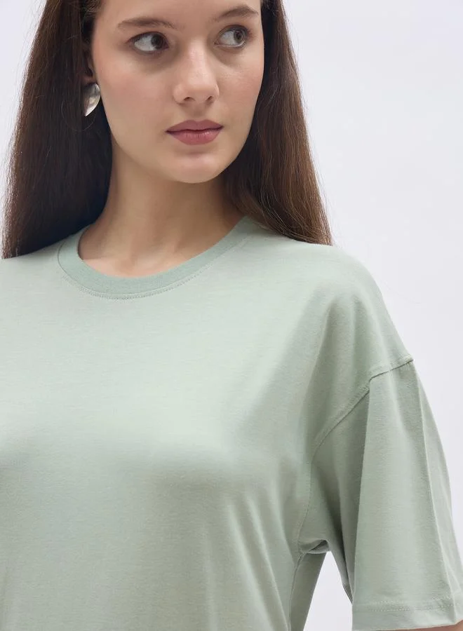 Styli Styli Pack of 2 - Solid Short Sleeves Oversized T-Shirt
