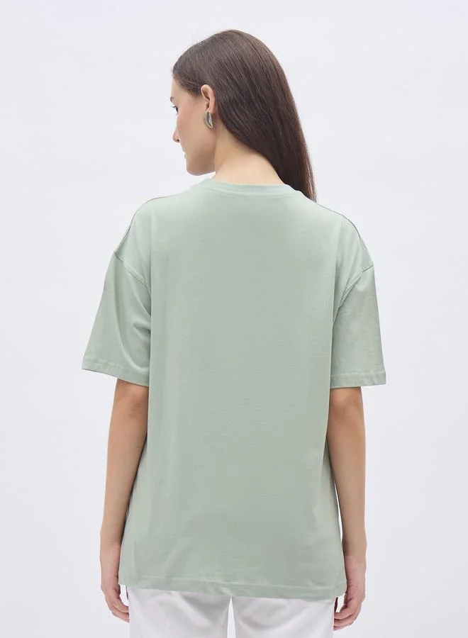 Styli Styli Pack of 2 - Solid Short Sleeves Oversized T-Shirt