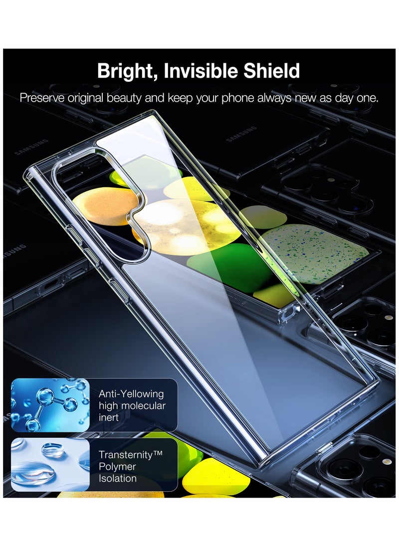 TORRAS Diamond Clear Designed for Samsung Galaxy S24 Ultra Case, 12FT [Mil-Grade Drop Tested, Never Yellowing, Hard Back Soft Edge Slim Thin Shockproof Phone Case for Galaxy S24 Ultra 6.8", Clear  - Image 2