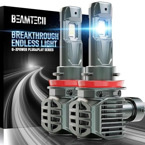 BEAMTECH H11 Bulbs, H8 H9 Fog Light Bulb, G-XPower Chips 500% Brighter 6500K Xenon White Plug and Play, Pack of 2 - Image 1