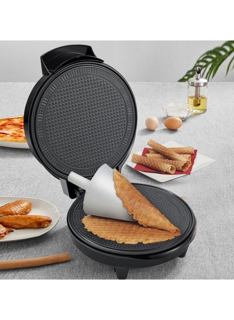 Electric Egg Roll Machine & Waffle Cone Maker – 1000 watt  Homemade Ice Cream Cone Baking Iron, Non-Stick, Easy to Use, Perfect for Ice-Cream Cones, Egg Rolls, & Waffle Cones, Portable & Compact Design
