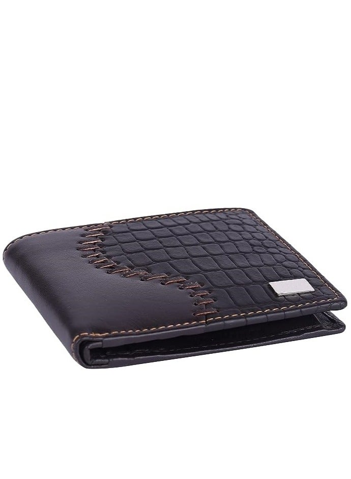 ALLKING AM LEATHER Wallet for Men-Genuine Leather RFID Blocking Men's Bifold Croco Wallet | Packaging / Product Colour / Style may Vary - Image 3