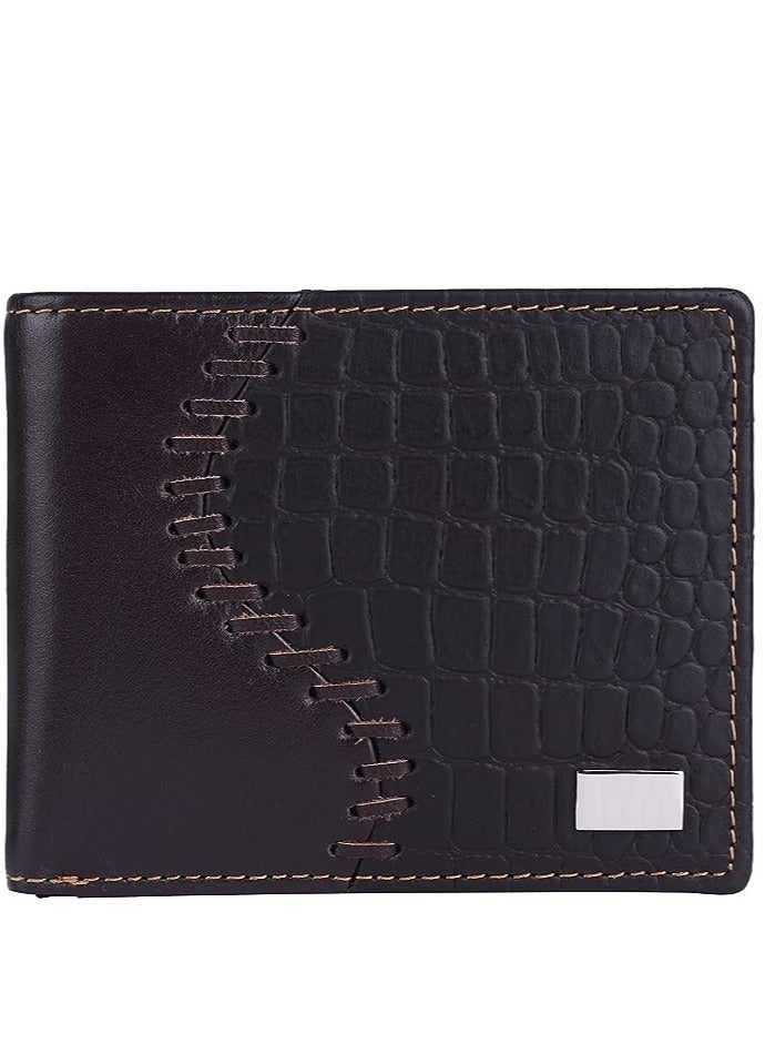 ALLKING AM LEATHER Wallet for Men-Genuine Leather RFID Blocking Men's Bifold Croco Wallet | Packaging / Product Colour / Style may Vary - Image 1