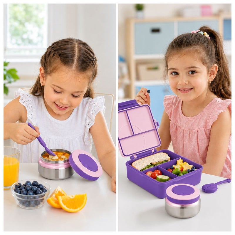 BonBon - Grand 3-4 Compartments Leakproof Lunchbox - Purple - Image 4
