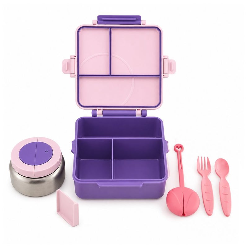 BonBon - Grand 3-4 Compartments Leakproof Lunchbox - Purple - Image 2