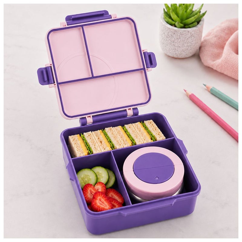 BonBon - Grand 3-4 Compartments Leakproof Lunchbox - Purple - Image 5