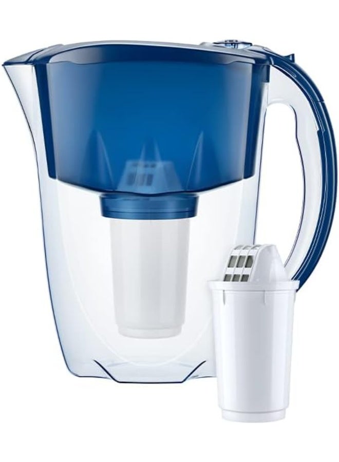 Aquaphor AQUAPHOR Water Filter Jug Prestige Blue – 2.8L Capacity | Includes 1 x A5 Filter Cartridge | Reduces Limescale, Chlorine & Microplastics | Slim Design Fits in Fridge Door | BPA-Free  - Image 3