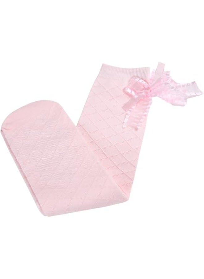 ديوتي 4 أزواج من الجوارب الطويلة حتى الركبة للفتيات مع كشكشة من الدانتيل، جوارب شبكية قطنية على شكل فيونكة للأطفال (من سن 3 إلى 8 سنوات، 100-140 سم) - Image 4