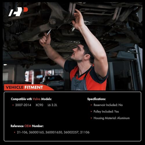 A-Premium Power Steering Pump, with Pulley, Compatible with Volvo XC90 2007 2008 2009 2010 2011 2012 2013 2014, 3.2L, Replace # 360001650, 36000165 - Image 2