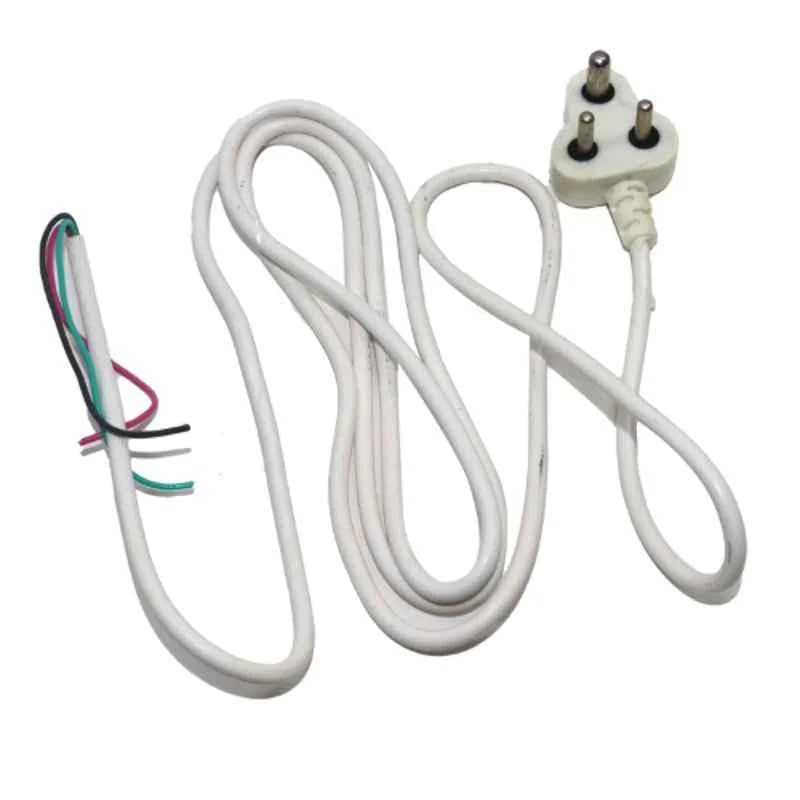 LEKORED 3 Pin Power Cable AC Extension Cord 3 Core 100 Copper Heavy Duty Wire for Cooler Fan Refrigerator and Other Home Appliances PVC White Pack of 1 15 MM Cable 5 Meter - Image 4