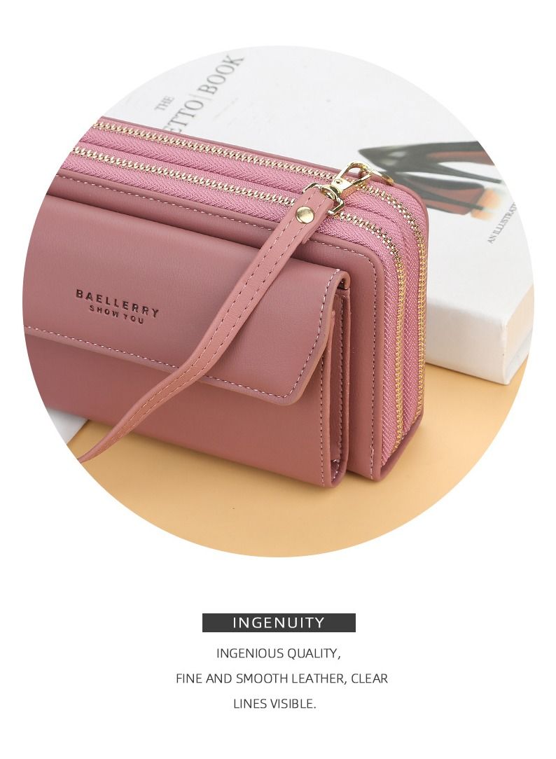 baellerry حقيبة نسائية كبيرة الحجم بسحّاب مزدوج وتصميم قطري متعدد الاستخدامات من Baellery - Image 3