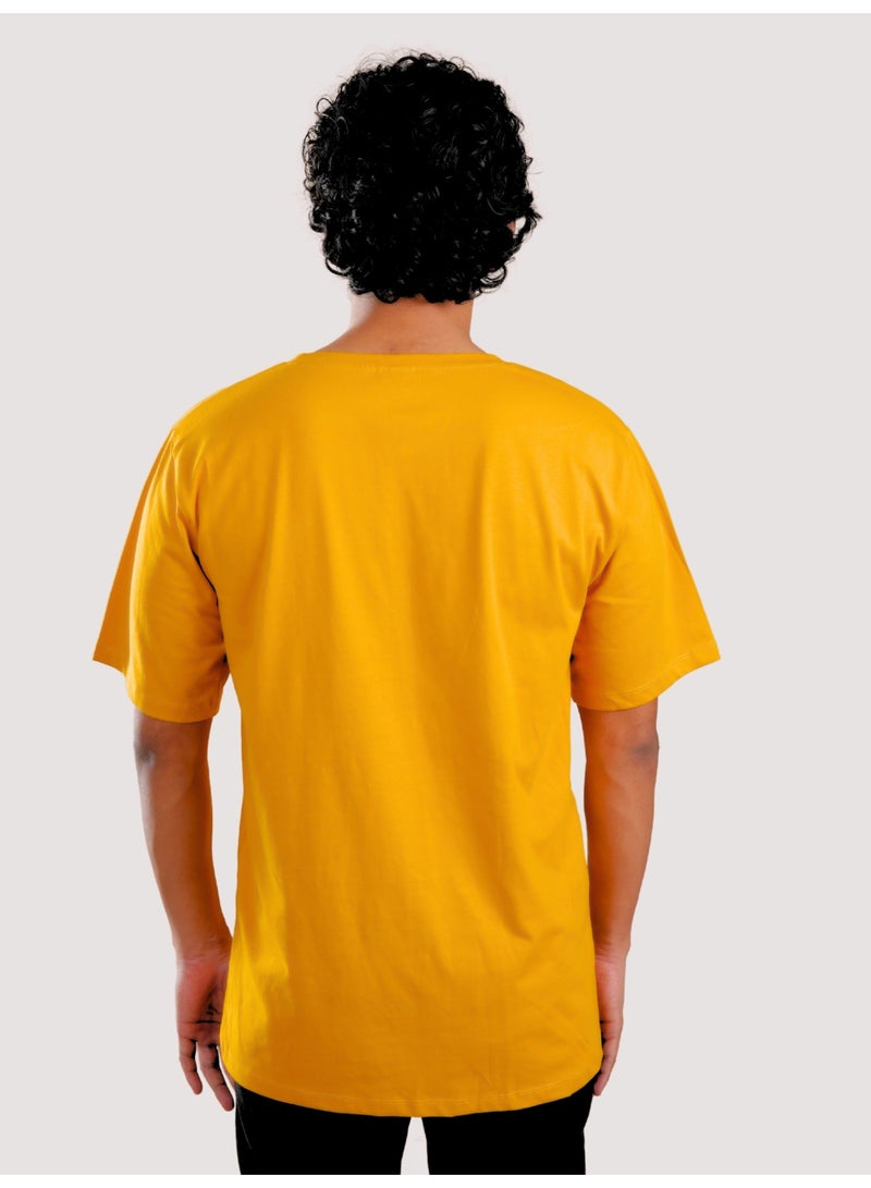 ROAR FOR GOOD Men's Oversized Solid T-Shirt | Relaxed Fit Crew Neck Half Sleeve Casual Tee | Soft Cotton Blend Everyday Wear T-Shirt - Image 4