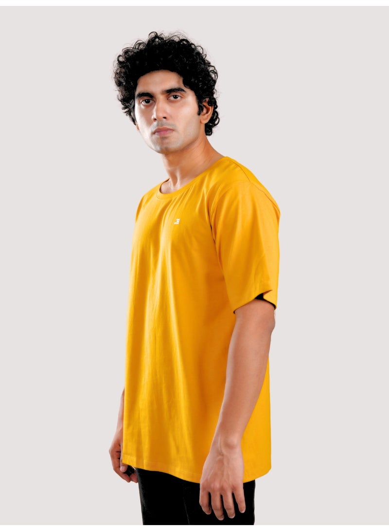 ROAR FOR GOOD Men's Oversized Solid T-Shirt | Relaxed Fit Crew Neck Half Sleeve Casual Tee | Soft Cotton Blend Everyday Wear T-Shirt - Image 1