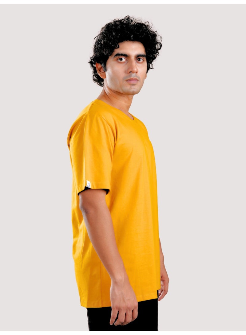 ROAR FOR GOOD Men's Oversized Solid T-Shirt | Relaxed Fit Crew Neck Half Sleeve Casual Tee | Soft Cotton Blend Everyday Wear T-Shirt - Image 2