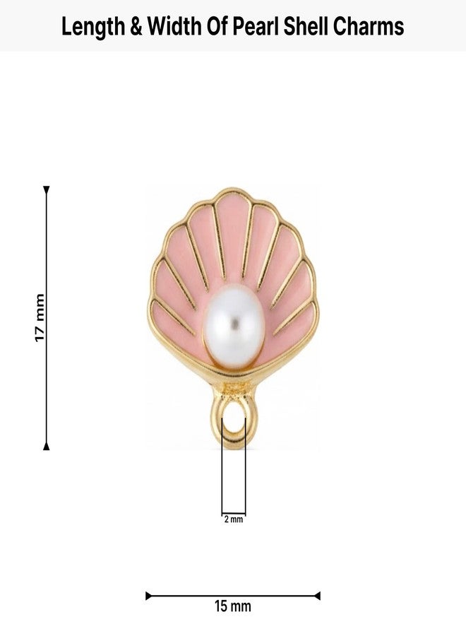 MILAPARK CRAFTS Multi-Color Pearl Shell Hair Charms with Gold-Plated Enamel Sea Shell Design, 17mm Decorative Hair Jewelry for Braids, Buns, Wedding Hairstyles, Includes 12 Free Black U-Pins - Image 2