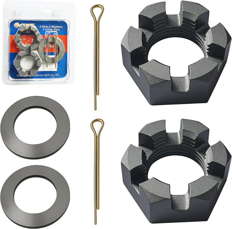C CLINK Trailer Nut Set with Washers and Cotter Pins - Image 1