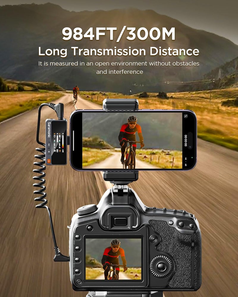 Saramonic Air Wireless Lavalier Microphone, 48KHz/24Bit, 300m, Mini Mic Wireless for iPhone 15/16/17 Android PC, Lapel Mic with USB-C Plug, Clip on Mic for YouTube Video Recording Vlogging Tiktok - Image 5