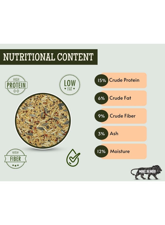 Conure Mix Seeds Bird Food - 1Kg | Mix Seeds For Parakeets, Parrots, Macaws, And Cockatoos | Fortified With Canary Seeds, Red Chillis, Peanuts, Yellow Proso, Sunflower & Safflower - Image 3