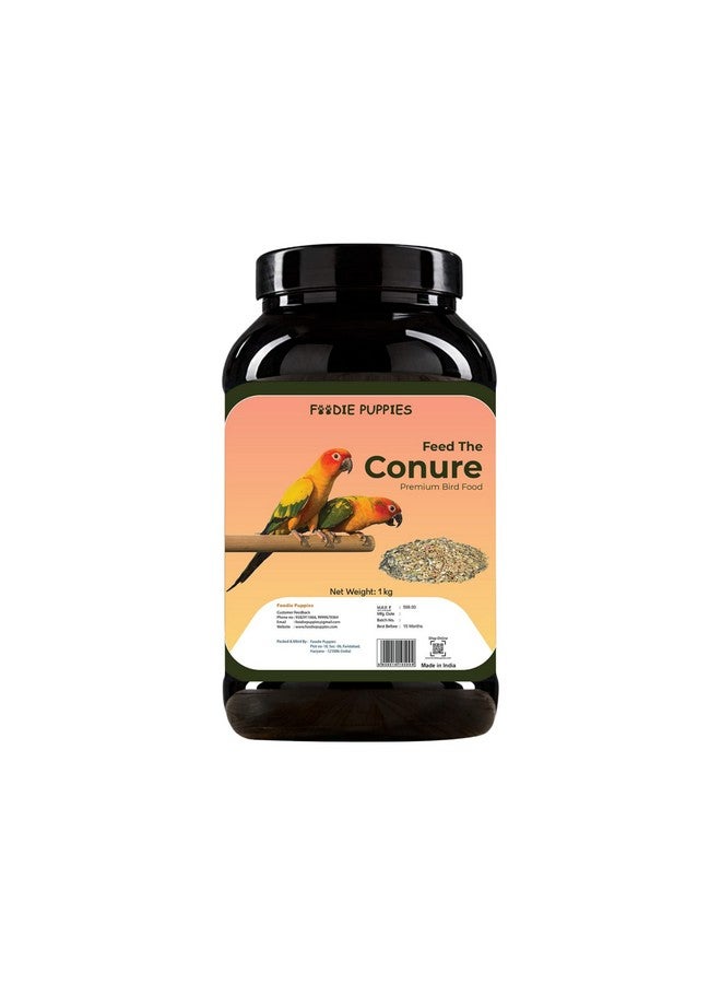 Conure Mix Seeds Bird Food - 1Kg | Mix Seeds For Parakeets, Parrots, Macaws, And Cockatoos | Fortified With Canary Seeds, Red Chillis, Peanuts, Yellow Proso, Sunflower & Safflower - Image 1