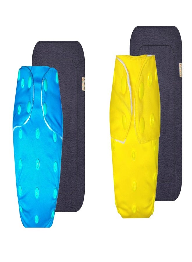 Dumbledo Premium Cloth Diaper with Gray Insert (Pack of 2) | Snug Fit | Reusable & Washable | Easy to Clean | Ideal for Toddlers | 3 Months - 3 Years | Unisex Baby