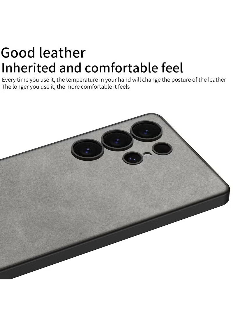 Luxury Matte Leather Case for Samsung Galaxy S25 Ultra (2025) , Ultra-Thin, Anti-Drop, All-Round Protection Phone Cover Support Wireless Charging with Pen Slot Design - Pen Not Included - Image 5