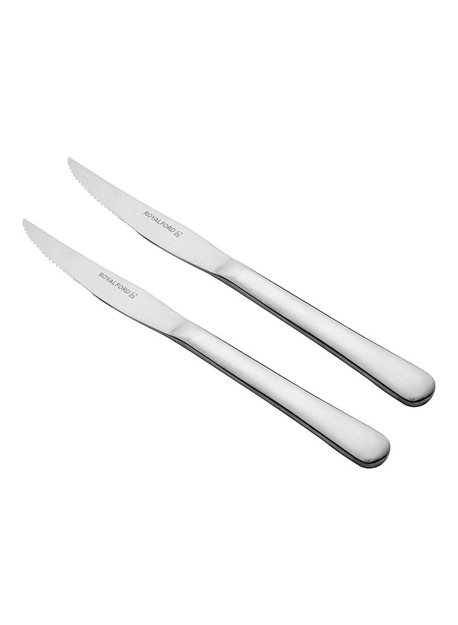 Royalford 2-Piece Steak Knife Set Silver - Image 1