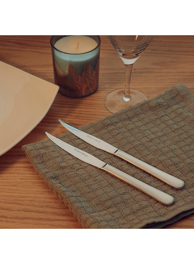 Royalford 2-Piece Steak Knife Set Silver - Image 4