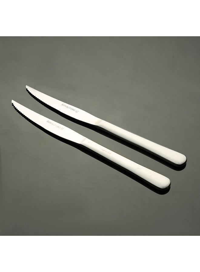 Royalford 2-Piece Steak Knife Set Silver - Image 5